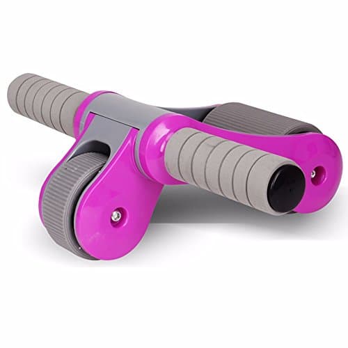 Ab Roller Wheel Triangular Support Abdominal Roller Core Abdominal Trainers Workout Fitness Exerciser With Knee Pad For Body Fitness Strength Training Yoga Gym,Pink