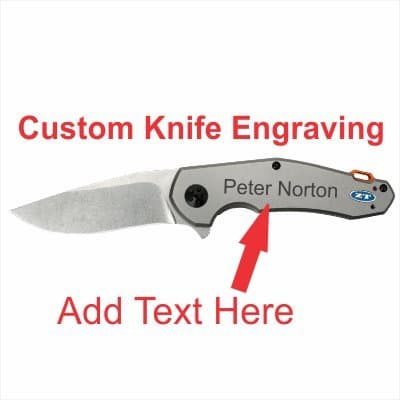 ZERO TOLERANCE 0220 JENS ANSO STONEWASH BLADE, TITANIUM HANDLE FOLDING KNIFE CUSTOM ENGRAVING