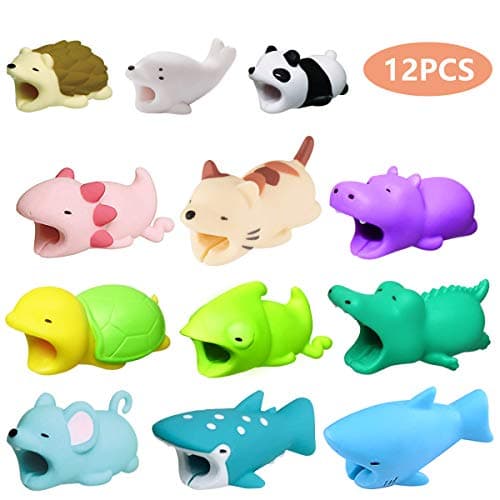 Cable Bite, Cable Protector Cable Bites Cute Animal Bite Cable Protectors USB Cable Bites Protector for iOS System Not for Android (12 Pcs)