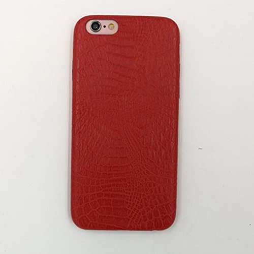 Iphone 6 6s Case IMILLET Luxury Crocodile Grain Case Soft PU Shock-Absorption Non-slip(Red)