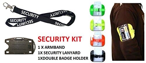 Security ID KIT - Includes Hi Visability Armband & Security Lanyard & Double ID Holder - Red Armband - Free Shipping