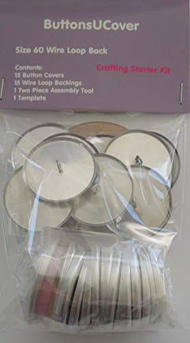 ButtonsUCover Cover Buttons Wire Loop Back Crafter's Starter Kit Size 60