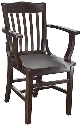 Beechwood MountainBSD-2A-W Solid Beech Wood Kitchen and Dining Arm Chair, Walnut