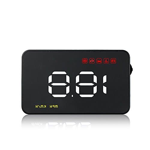 Vehicle Speed Head-up Display HUD OBD2/EUOBD Interface Plug & Play Speedometer Overspeed Alarm Windshield Project