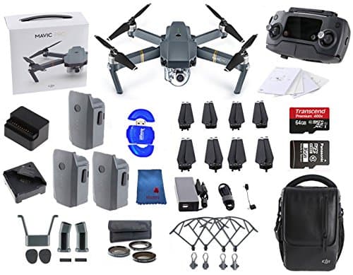 DJI Mavic Pro - Fly More Combo - 4K Quadcopter Camera 3 Battery Full Accessory Beginner Bundle Package Deal