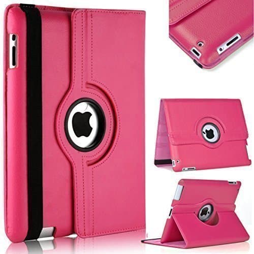 iPad Mini 5 Case,360 Rotating Cover for iPad Mini5 (Sep 2019) Stand With Auto Sleep Wake Function, 360 Degree Rotating (Hot Pink)