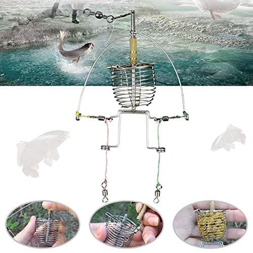 Duk3ichton Multi Functional Automatic Trap Spring Cage Hook Fishing Feeder Tackle Launcher