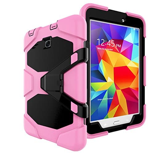 For Galaxy Tab A 8.0 Case, SM-T350 Case Samsung Galaxy Tab A 8.0"/8-inch (SM-T350) Heavy Duty Armor Rugged Protective Cover Case Pink
