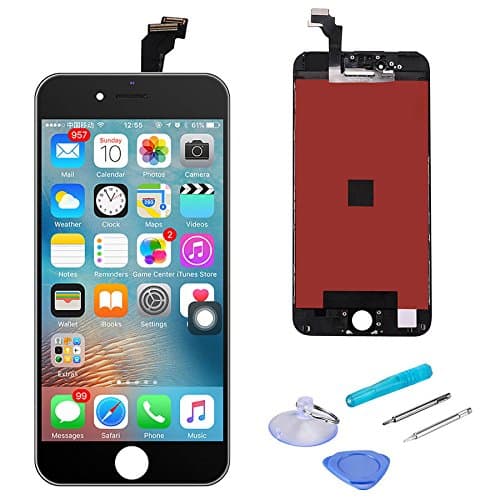 SANKA iPhone 6 Plus LCD Display Screen Replacement Repair Kit, Digitizer Retina Touch Screen Glass Frame Assembly for iPhone 6 Plus, 5.5 inches - Black (Free Tools Included)