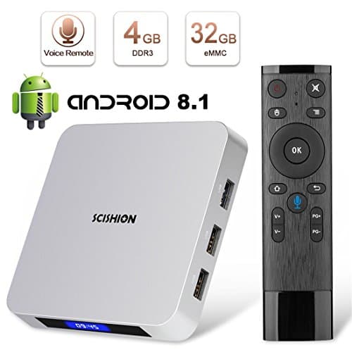 Android 8.1 TV Box with 2.4G Voice Remote, Superpow 4GB RAM 32GB ROM Rockchip 3328 Quad-core Cortex-A53 Up to 1.5GHz WiFi Support 4K Full HD Bluetooth 4.0 Smart Internet TV Box