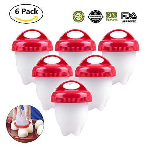 THREEMAO 6 PACK Egg Cooker,Hard & Soft Maker Egg Cooker Hard Boiled Eggs without the Shell AS SEEN ON TV