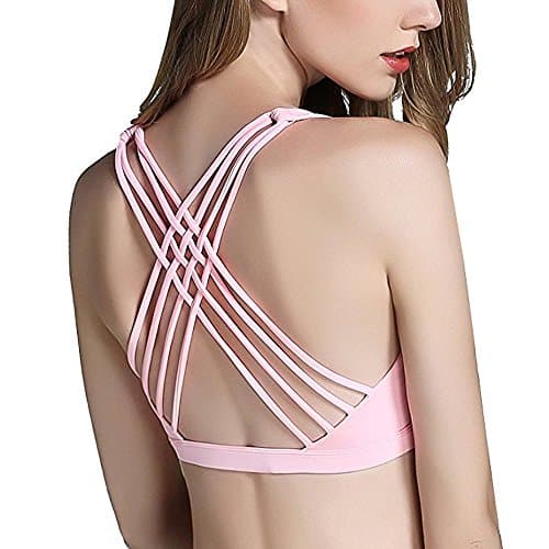 Womens Activewear Workout Light Support Cross Back Wirefree Removable Cups Yoga Sport Bra