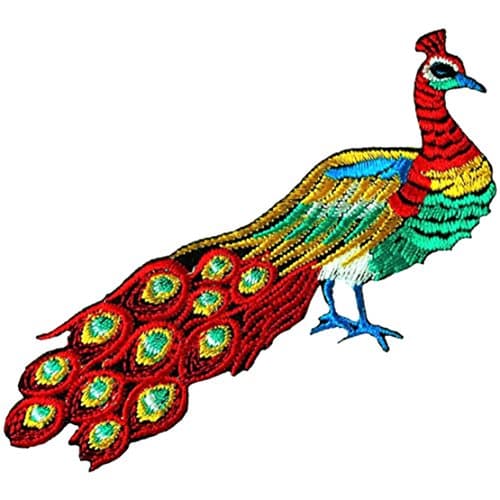 Peacock Peafowl Bird Embroidered Iron on Patch