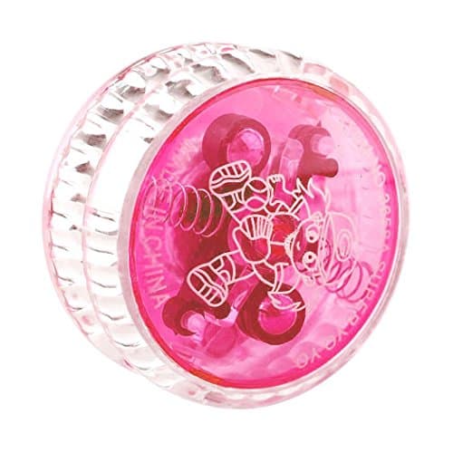 Lufore Plastic Glow Light Up YoYo Balls Professional Auto-Return with String for Children Adult Toys (Red)