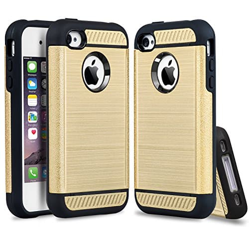 iPhone 4S Case, iPhone 4 Case, CHTech Double Layer Duty Protection Scratch Proof Armor Case Cover for Apple iPhone 4/4S (Gold)