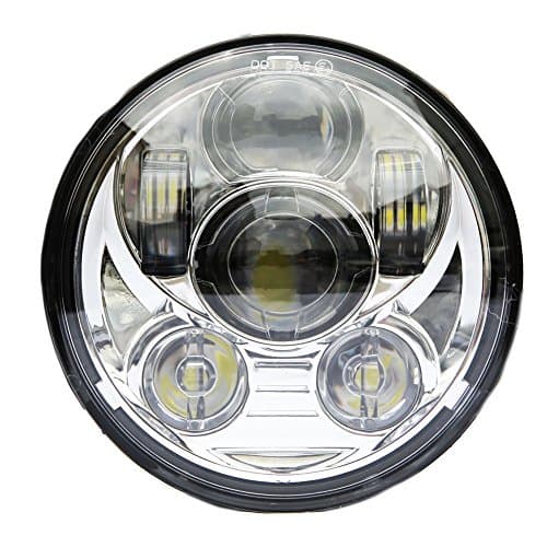 Transauto 1 pcs 5-3/4" 5.75" Round LED Projection Daymaker Headlight for Harley Davidson Motorcycles(White)
