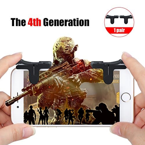 The 4th Generation Mobile Game Auxiliary Controller, SCOREL L1/R1 Sensitive Controller and Aim Buttons for PUBG/Knives Out/Rules of Survival, Compatible with Android and IOS smart phone(1 pair)