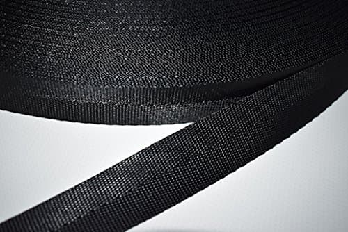 Black 1" Nylon "V" Style Webbing, 100 Yard Rolls, By Vaughan Bros
