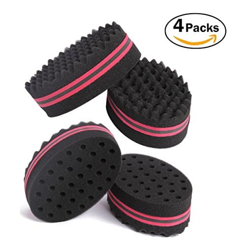 4 Pack Oval Double Sided Hair Brush Sponge Dreads Locking Twist Afro Curl Curl Wave Hair Care Tool