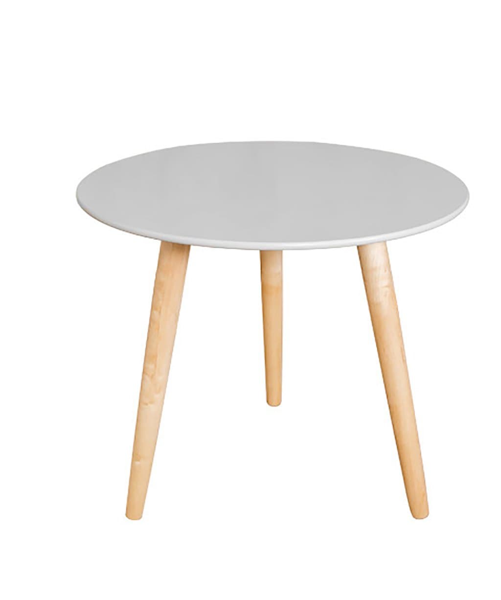 End side table Solid Wood Round Table Simple Modern Coffee Table Side Table Coffee Table Shelf White, Yellow, Green And Gray ( Color : Gray , Size : 50*51cm )