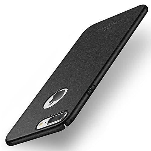 Iphone 7 Plus Case, Scratch resistant, Ultra thin, Anti-Scratch, Anti-fingerprint, Shockproof Frame, Excellent Grip Case - Sandstone surface (Black)
