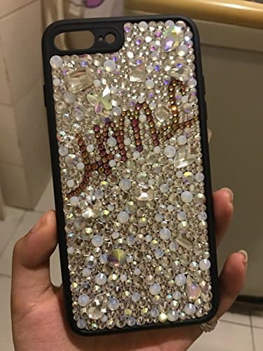 Personalized iPhone X case Luxury iPhone 7 plus Case Champagne White Bling iPhone 8 Case Custom