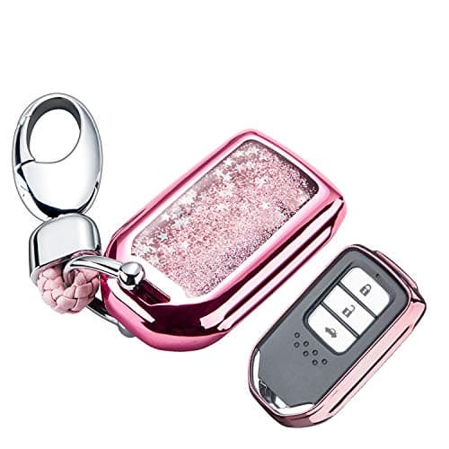 RAYHOO Key Case Protector for Honda 4/5/6 Button 2015-up Civic Accord Fit Pilot CR-V Odyssey (Pink)