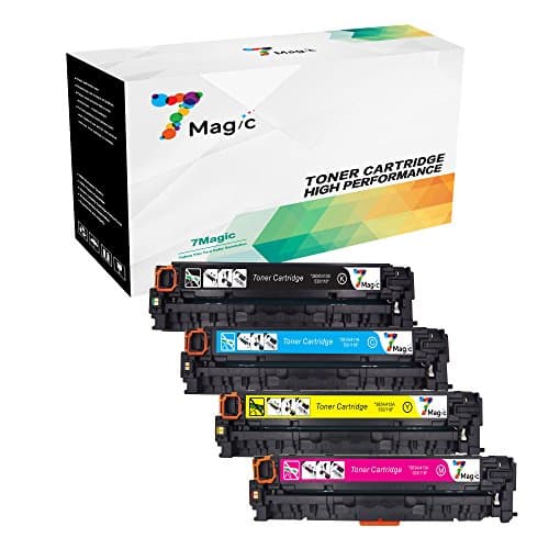 7Magic 4-Pack Compatible Toner Cartridge Replacement for 125A CB540A CB541A CB542A CB543A Use in Color LaserJet CP1215 CP1518ni CP1515n CM1312nfi CM1312 MFP Series Printer (1BK, 1C, 1Y, 1M)