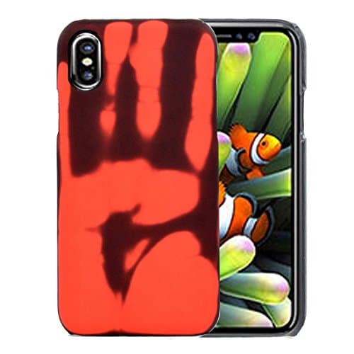 Centenarios For iPhone X Thermal Sensor Discoloration Protective Back Cover Case` (Color : Red)