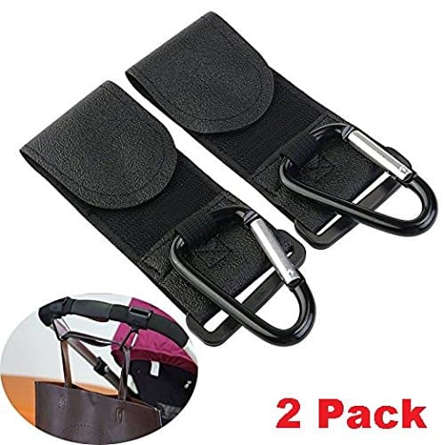 Stroller Hook - 2 Pack of Multi Purpose Hooks - Hanger for Baby Diaper Bags, Groceries, Clothing, Purse - Great Accessory for Mommy when Jogging, Walking or Shopping