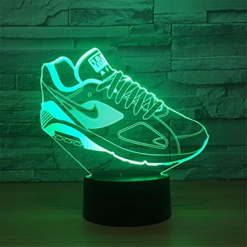 Creative USB Power Shoe 3D Remote Control ILLusion Night Light Stunning Visual Colors Changing Table Desk Optical Lamp Bedroom Children Room Decorative Household Nightlight Toy