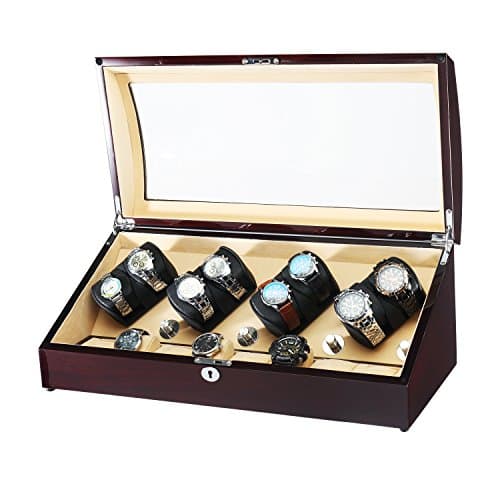 Automatic Watch Winder Storage Boxes for 16 Watches with LED Light for Automatic Watches