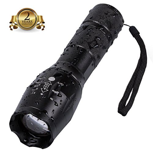 LED Flashlight Rechargeable Flashlight and Tactical Flashlight ,Zoomable Adjustable Focus 5 Light Modes Water Resistant Torch Flashlight (Small)