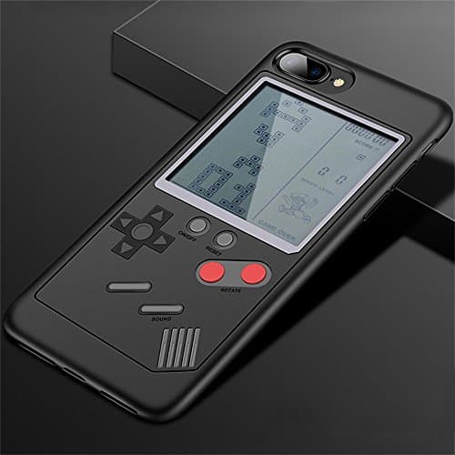 IPhone Case Tetris Game Phone Case Decompression Game iPhone 6/7/8/X Compatible - Slim Fit - Lightweight - Hard Shell - Retro Gamer Case - Retail Box Packaging (Black, for iphone 6/6s)