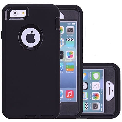 iPhone 6 Case,iPhone 6s Case,NCIE(TM) Defender Series Full-body Rugged Hybrid Heavy Duty Hard Cover Shockproof Case and Screen Protector for Apple iPhone 6/6s (Black+Black)