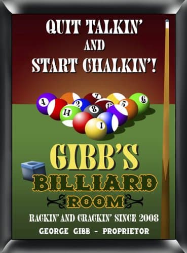Personalized Pub Sign with Billiards Room Theme