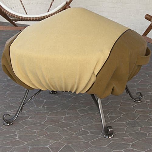 Fade Proof Two Tone 32" Heavy Duty Round Fire Pit Cover - Durable and Water Resistant Firepit Cover, Large