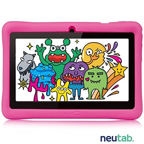 NeuTab 7 inch Kids Tablet, 7'' Quad Core Android 5.1 Lolipop System HD IPS Wide Angle Screen w/ iWawa Software Bundle Kids Model Pre-installed, FCC Certified (Pink)