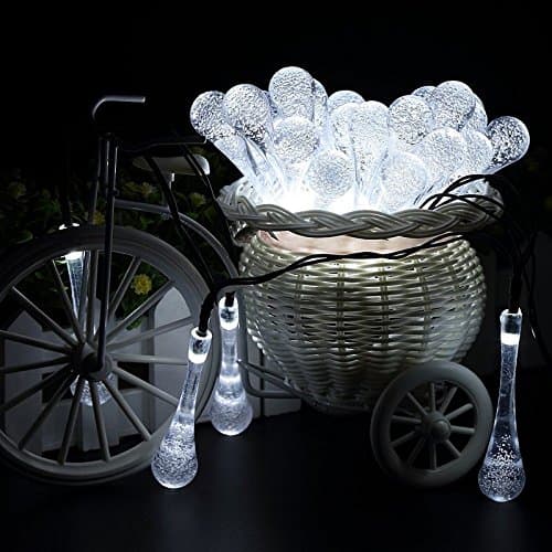 New Cool White Color 30Led LED Solar Water Drop String Light For Christmas Party Garden Tree Decorative LA set045