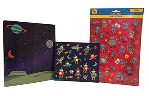 Magnetic Playboard in Outer Space with Stickers