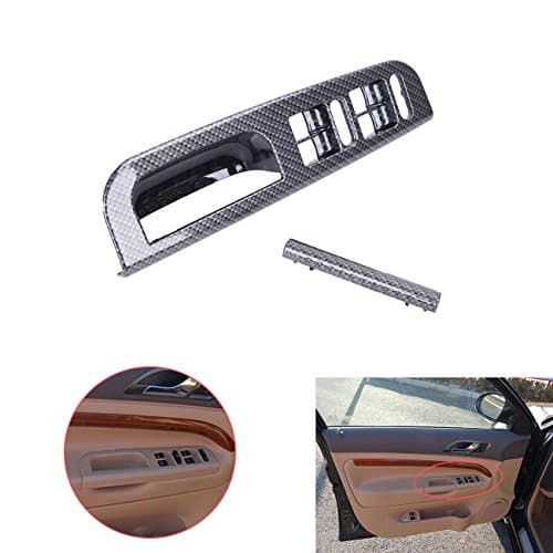 Kawayee Carbon Grain Door Window Switch Bezel + Handle Trim Set For VW Jetta Golf MK4 Passat B5 3B0867175(A) 3B0 867 175 A