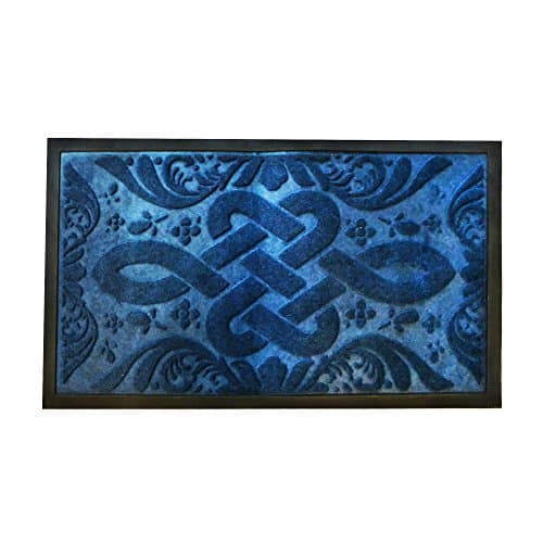 Star Element Rubber Back Anti Slip Front Doormat Large 30 x 18 inches Durable Outdoor Indoor Entrance Doormat (Blue)