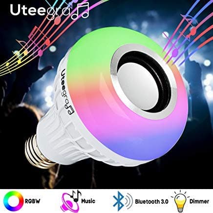 Bluetooth Light Bulb Speaker Color Changing Stereo Lights Smart Led Wireless Speakers RGB with 24 Keys Remote Control 12W E26 Bedroom Lamp Music Bulbs