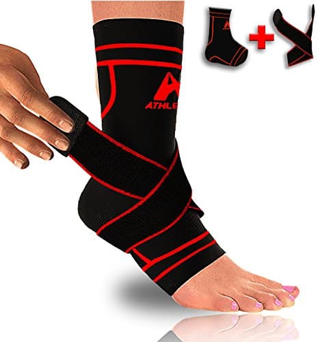 Athledict Ankle Compression Sleeve with Brace Support Strap for Pain Relief from Plantar Fasciitis, Achilles Tendon or…