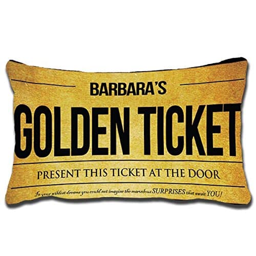 Seattle night 1Pcs Willy Wonka Golden Ticket Pattern Confortable Rectangular Pillow Cover 20X30 Inch