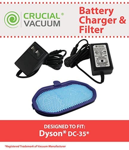 Dyson DC35 Filter & DC30 DC31 DC30 DC34 DC35 DC44 DC45 DC56 DC57 AC Power Adapter Charger, Designed & Engineered by Crucial Vacuum
