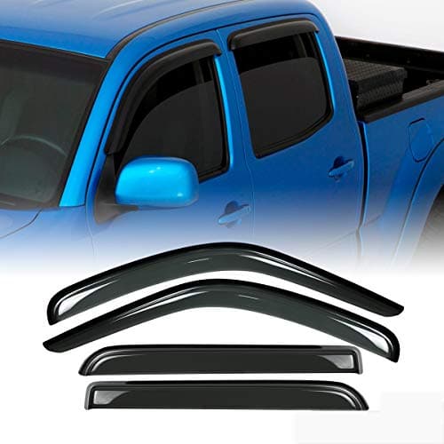 Audrfi 4 pcs Side Window Deflector Window Visors for 16-20 Tacoma Crew Cab (Double Cab) Sun Rain Guard Ventvisor