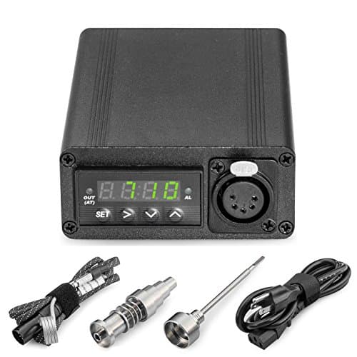 Vossay Aromatherapy Diffuser Kit, PID Temperature Controller + 10/14/18 Male and Female + 20 mm BARREL Coil and XLR Plug + Silicone Jar Container