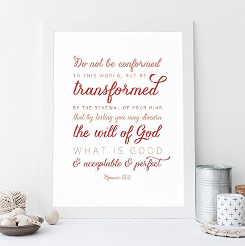Bible Verse Print, Scripture Art : Romans 12:2