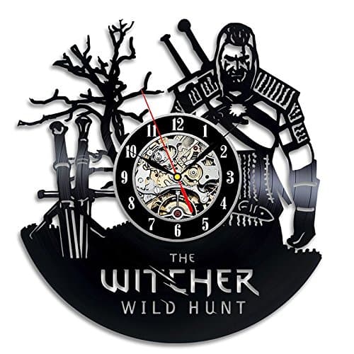 The Witcher Wild Hunt Vinyl Record Wall Clock - Get unique bedroom or nursery wall decor - Gift ideas for boys and girls Fantasy Film Unique Art Design